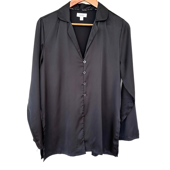 Nicole Miller Tops - Nicole Miller New York button down shirt, long sleeves, satin fabric